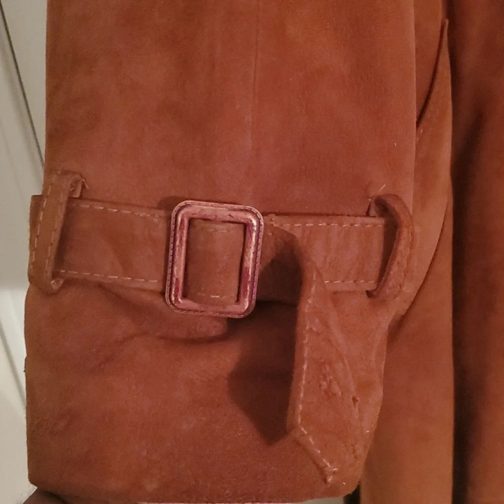 TFC Women's Belted Suede Trench Coat - Picture 4 of 16
